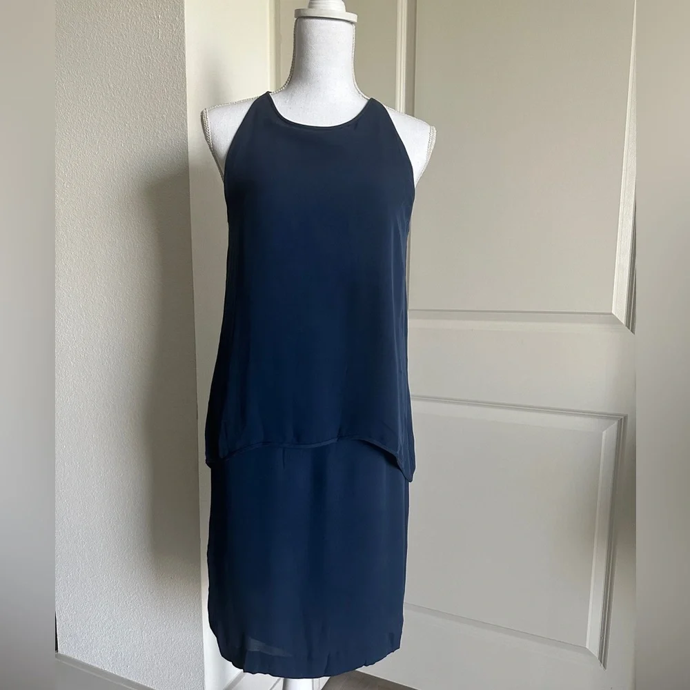 THEORY Womens Sleeveless Dress Lyall Solid Blue - Picture 4 of 9